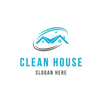 Clean house logo design concept idea vector
