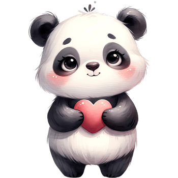 AI generated Animal holding the heart clipart for love in Valentine Day png