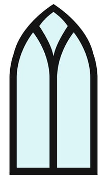 silhouette of window frame in medieval style vector