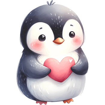 AI generated Animal holding the heart clipart for love in Valentine Day png