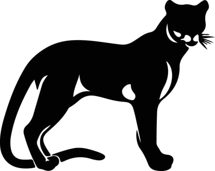 cougar black silhouette vector