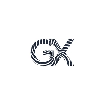 Alphabet Initials logo GX, XG, X and G vector