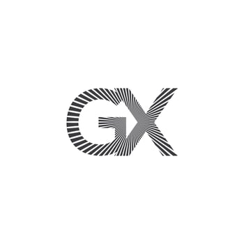 Alphabet Initials logo GX, XG, X and G vector