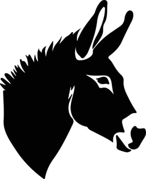 donkey black silhouette vector