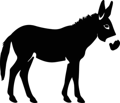 donkey black silhouette vector