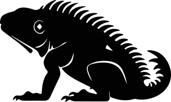 green iguana black silhouette vector