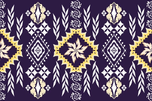 Ethnic Figure aztec embroidery style.Geometric ikat oriental traditional art pattern.Design for ethnic background,wallpaper,fashion,clothing,wrapping,fabric,element,sarong,graphic,vector illustration. vector