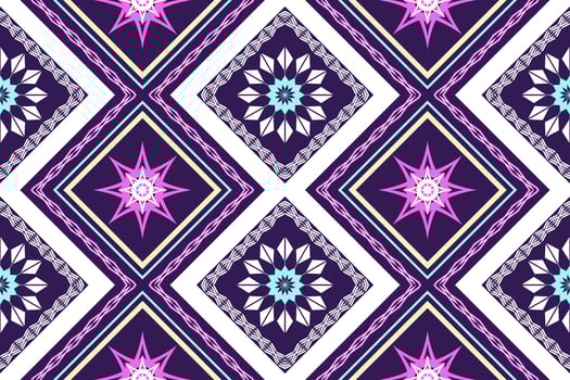 Ethnic Figure aztec embroidery style.Geometric ikat oriental traditional art pattern.Design for ethnic background,wallpaper,fashion,clothing,wrapping,fabric,element,sarong,graphic,vector illustration. vector