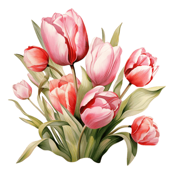 AI generated Blooming Beauty Easter Tulips - Vibrant Floral Delight for Spring Celebrations png
