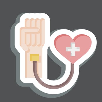 Sticker Blood Donation. related to Blood Donation symbol. simple design editable. simple illustration vector