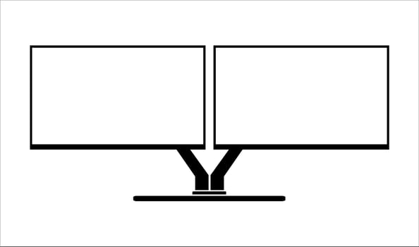 Simple Gaming Monitor computer Monitor mockup, computer monitor frame icon presented on white background. vector