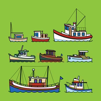 Set of Boats vector