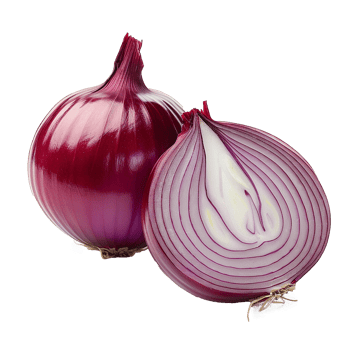 AI generated Onion cut in half png isolated on transparent background