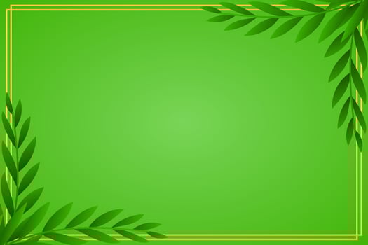 Green Islamic Plain Background with Leaf Ornaments vector