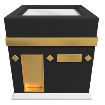 Kaaba holy place for muslims in 3d illustration. Kaaba concept of islamic celebration eid al adha or hajj. Kaaba 3d icon design png