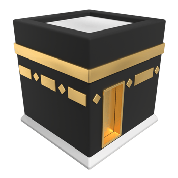 Kaaba holy place for muslims in 3d illustration. Kaaba concept of islamic celebration eid al adha or hajj. Kaaba 3d icon design png