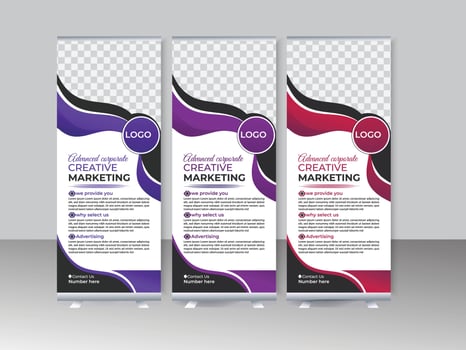 portable stands roll up Banner Design for advertising and presentations. pro vector. vector