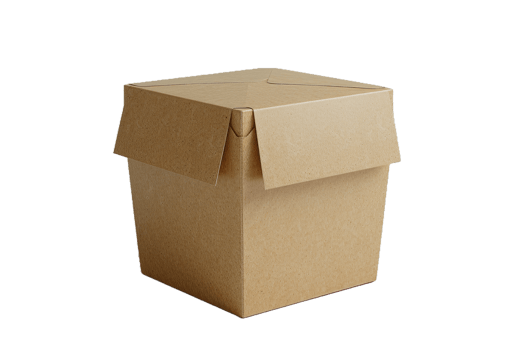 AI generated a cardboard box on a transparent  background png