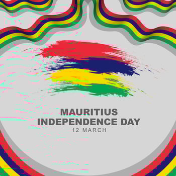 Mauritius Independence Day is celebrated every year on March 12. Poster banner design with Mauritius flag ribbon. vector illustration