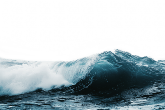 AI generated Large stormy ocean wave isolated on transparent background png