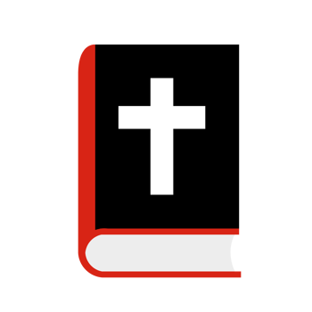 Red and black Bible icon. Christian and Jewish religious text. png