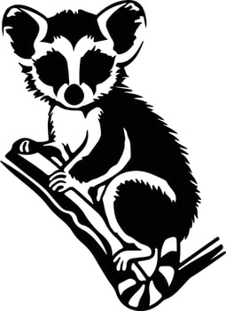 loris black silhouette vector
