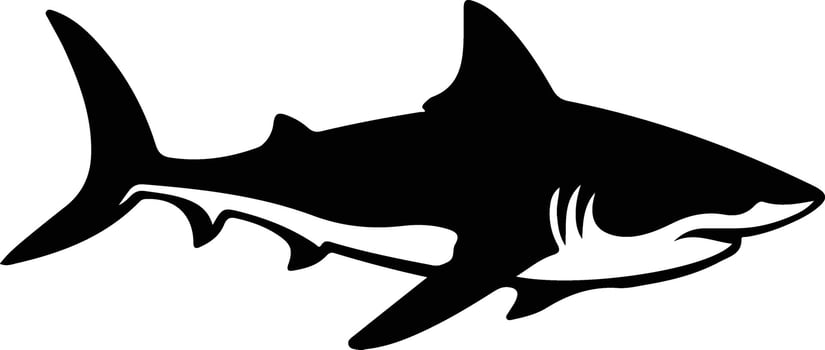 luminous shark black silhouette vector