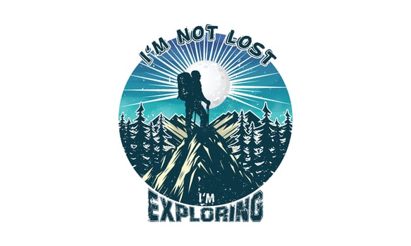 I'm not lost I'm exploring hiking outdoor t shirt design vector