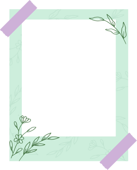 Aesthetic floral photo frame png