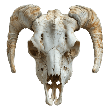 AI generated goat skull isolated on transparent background ,satanic symbol skull decoration ,generative ai png