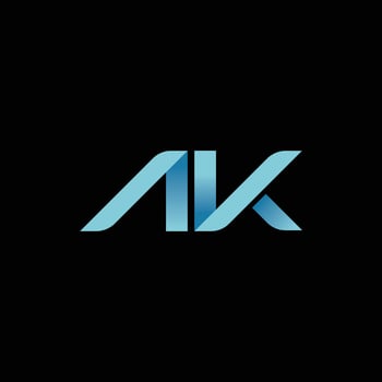 Initial Letter ak logo or ka logo vector design template