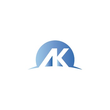 Initial Letter ak logo or ka logo vector design template