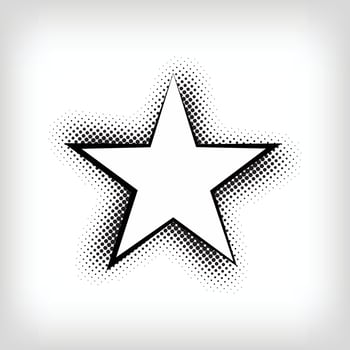 Creative star pop art dot design. Vector. Modern background for posters, websites, web pages, business cards, postcards, interior design. vector