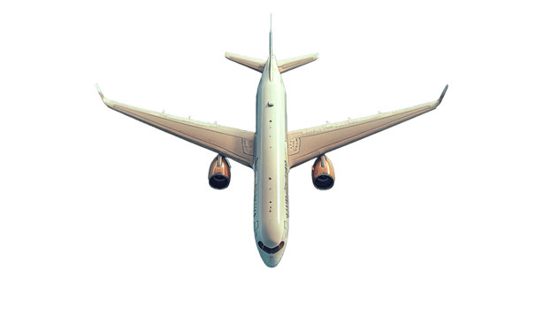 AI generated side view of commercial airplane isolated on transparent background, passenger plane, generative ai png