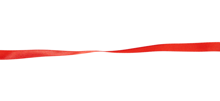 red ribbon isolated. shiny ribbon border element png