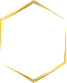 hexagon golden png transparent