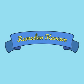 Isolated ribbon with text for ramadan kareem. Vector illustration.