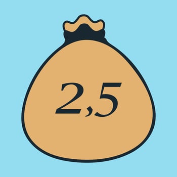 Zakat of 2.5 percent vector illustration icon for comply in Islam Religion Pillar