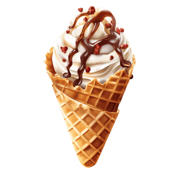 Chocolate cone ice cream isolated on transparent background png
