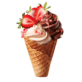 Chocolate cone ice cream isolated on transparent background png