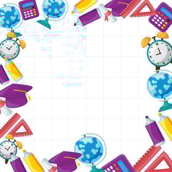 Frame education school background design vector