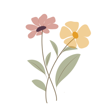 Simple flower watercolor png