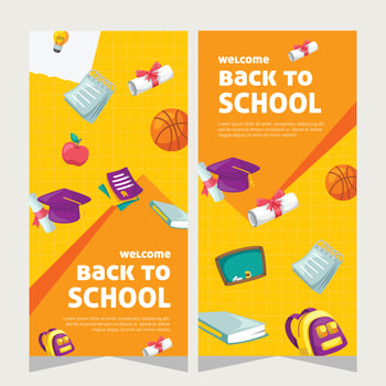 Education social media stories design template vector