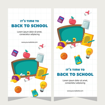 Set vertical banner about education vector
