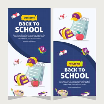 Vertical banner or stories social media template about education vector