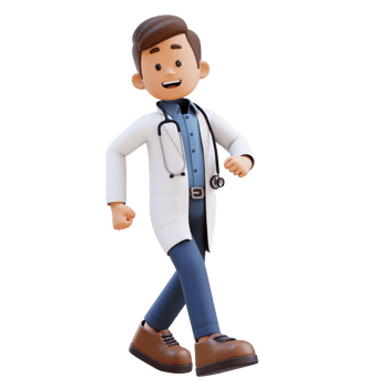 3D Doctor Character Walking with Confident. Suitable for Medical content png
