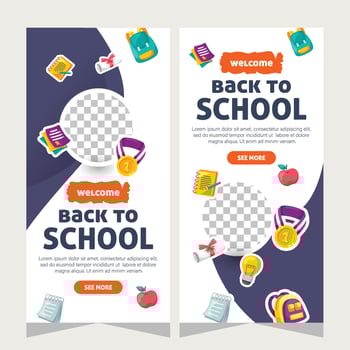 Vertical banner or stories social media template about education vector