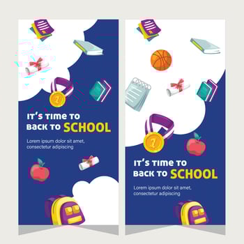 Vertical banner or stories social media template about education vector