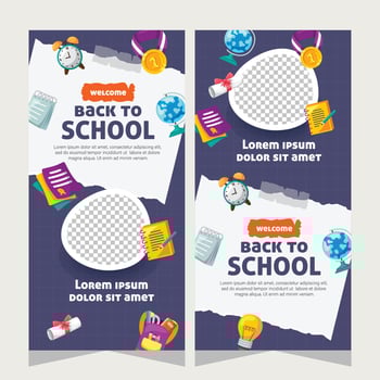 Vertical banner or stories social media template about education vector