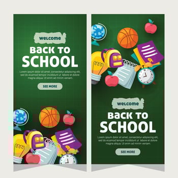 Education social media stories design template vector